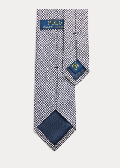 Corbatas Polo Ralph Lauren Hombre Azul Marino / Blancos - Glen Plaid Silk Narrow - YCKWL0843